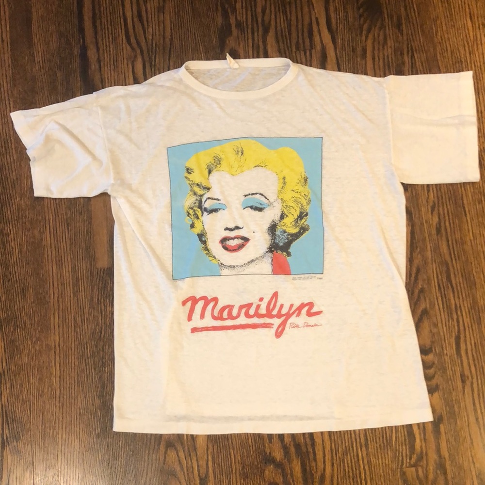 Vintage White Andy Wharhol Graphic Tee with Marilyn Print